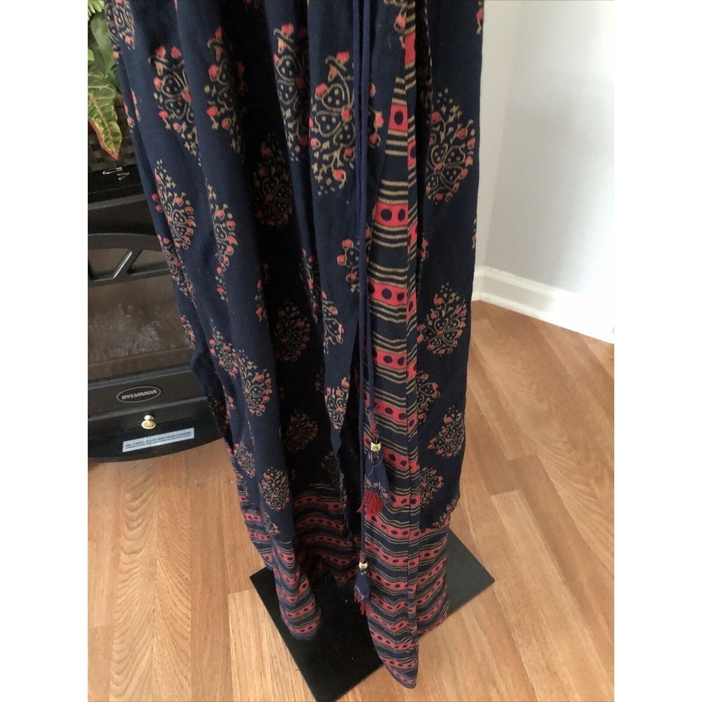 Ladies Printed Cotton Palazzo Suit Small Embellished Beads Missing Maxi Dress - Picture 6 of 13